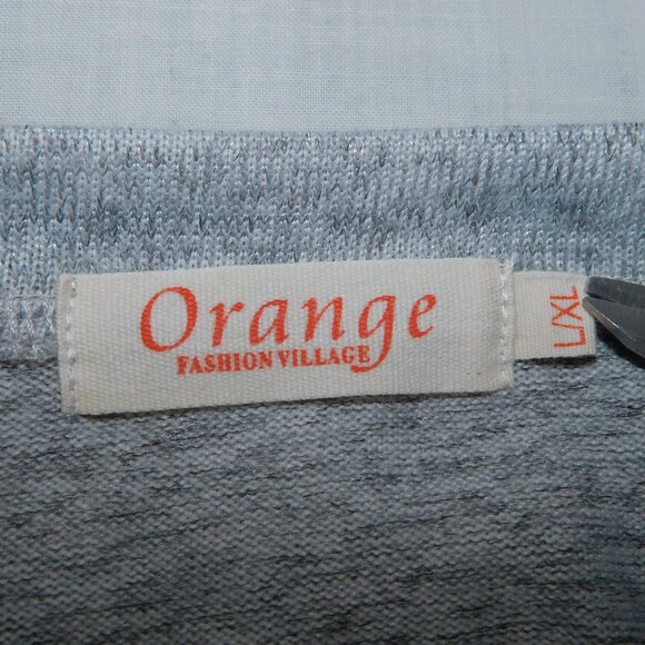 Orange Fashion Village Grey Black Forrest Trees Womens L  / XL Knit Tunic Top - Picture 5 of 12